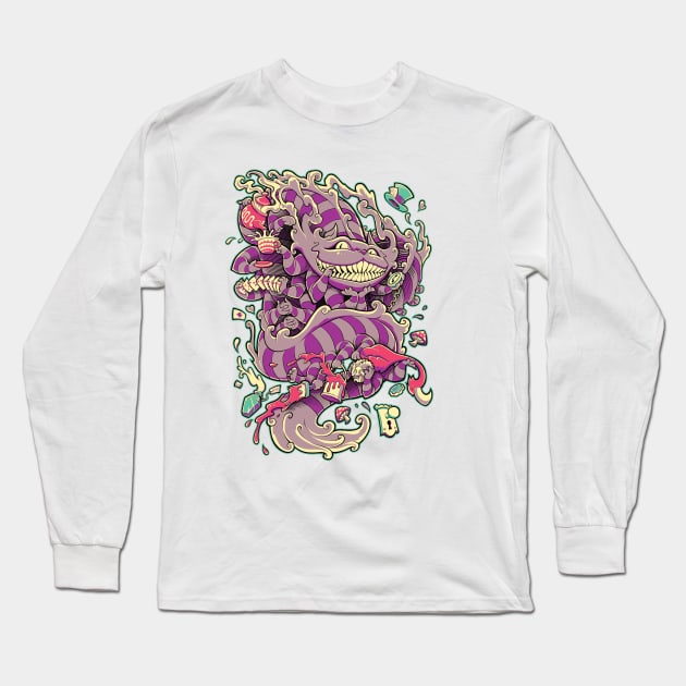 Cheshire Dragon Long Sleeve T-Shirt by JEHSEE